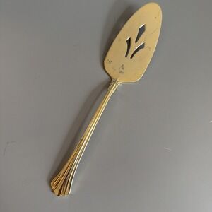 Supreme Cutlery By Towle, 10" Pierced Flat Pie/Cake Server EP  Gold Plated